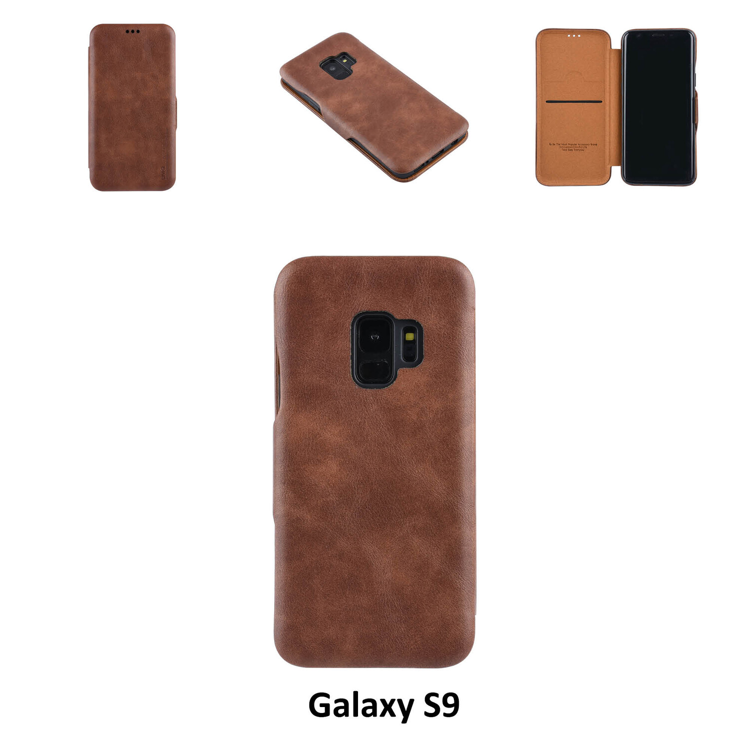 UNIQ Accessory passend für Samsung Galaxy S9  Kartenhalter Braun Book-Case hul -Magnetverschluss - Kunststof;TPU