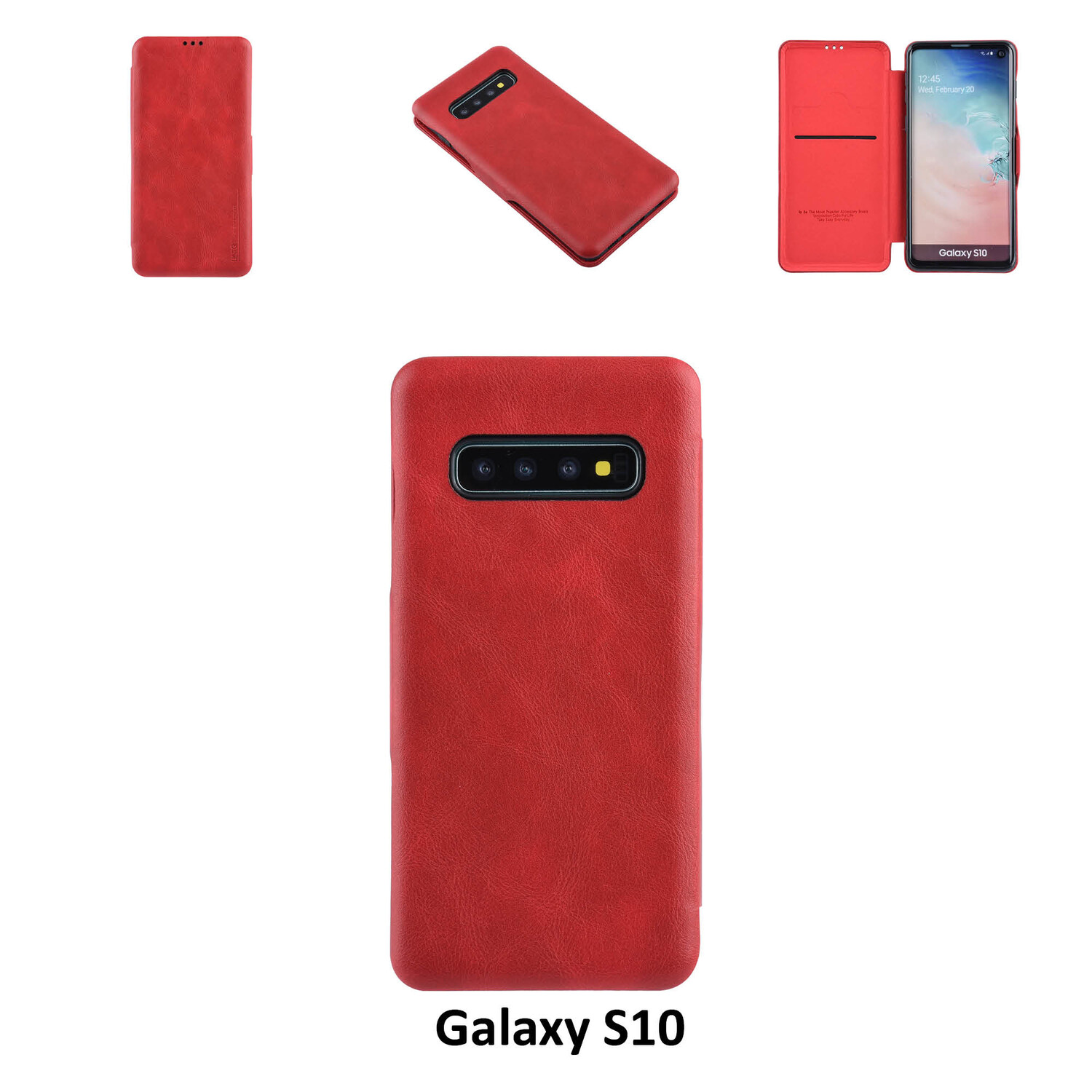 UNIQ Accessory passend für Samsung Galaxy S10 Kartenhalter Rot Book-Case hul -Magnetverschluss - Kunststof;TPU
