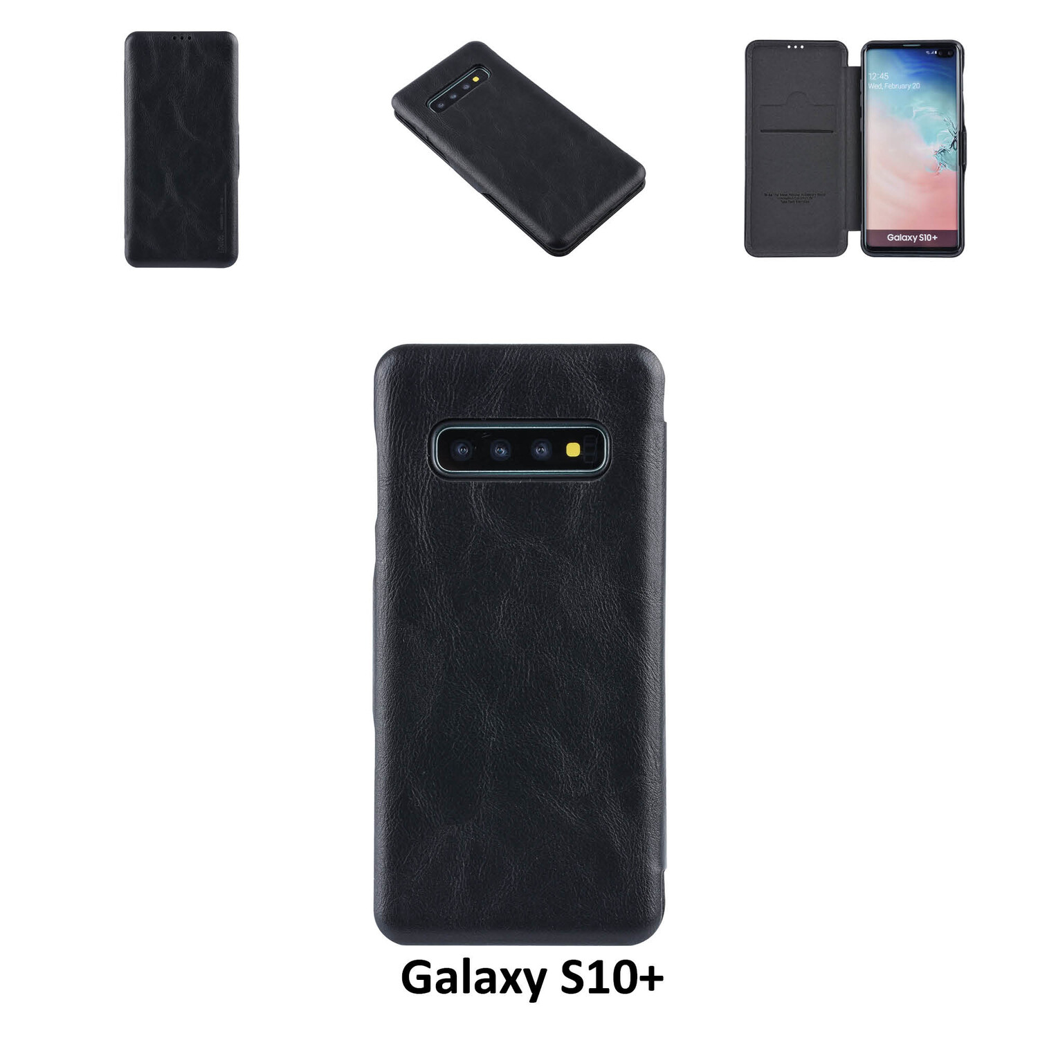 UNIQ Accessory passend für Samsung Galaxy S10+ Kartenhalter Schwarz Book-Case hul -Magnetverschluss - Kunststof;TPU