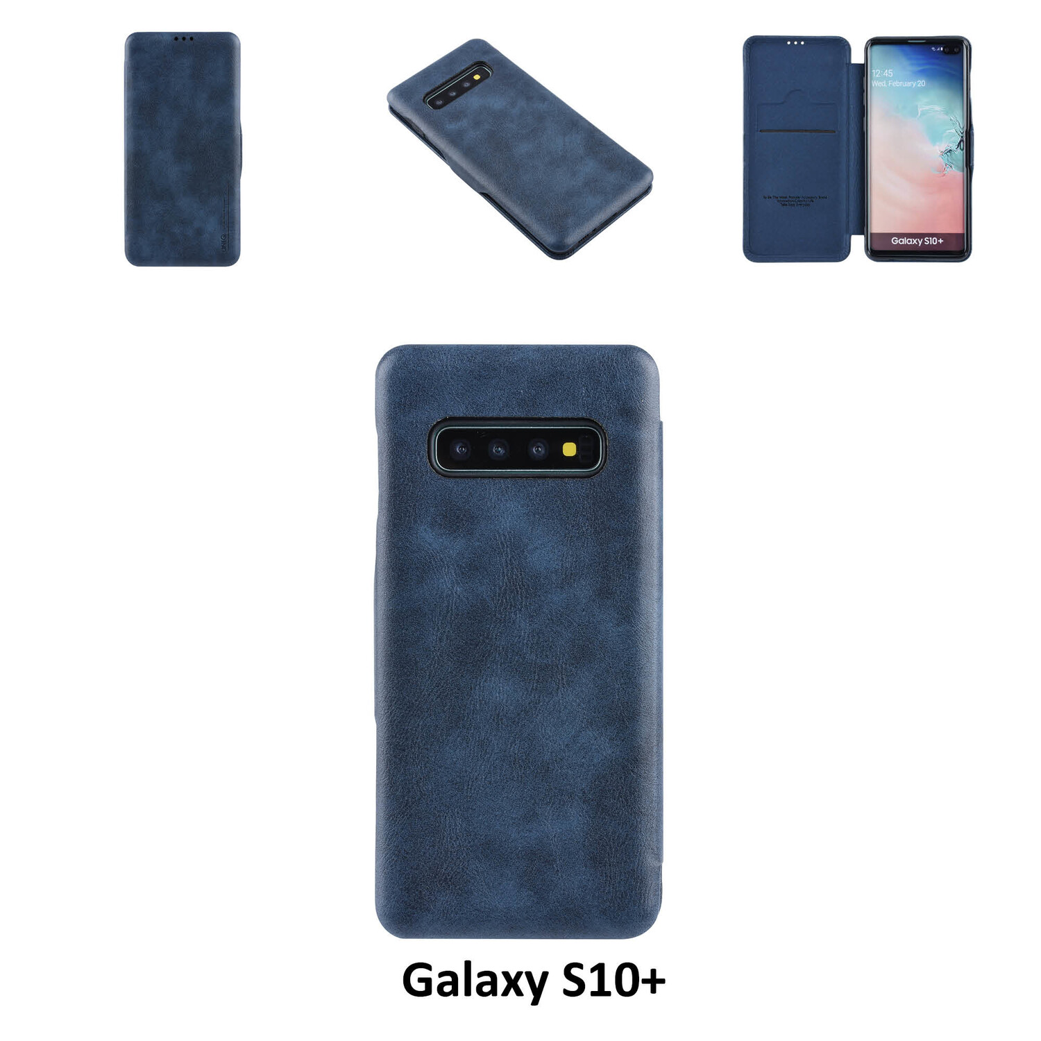 UNIQ Accessory passend für Samsung Galaxy S10+ Kartenhalter Blau Book-Case hul -Magnetverschluss - Kunststof;TPU