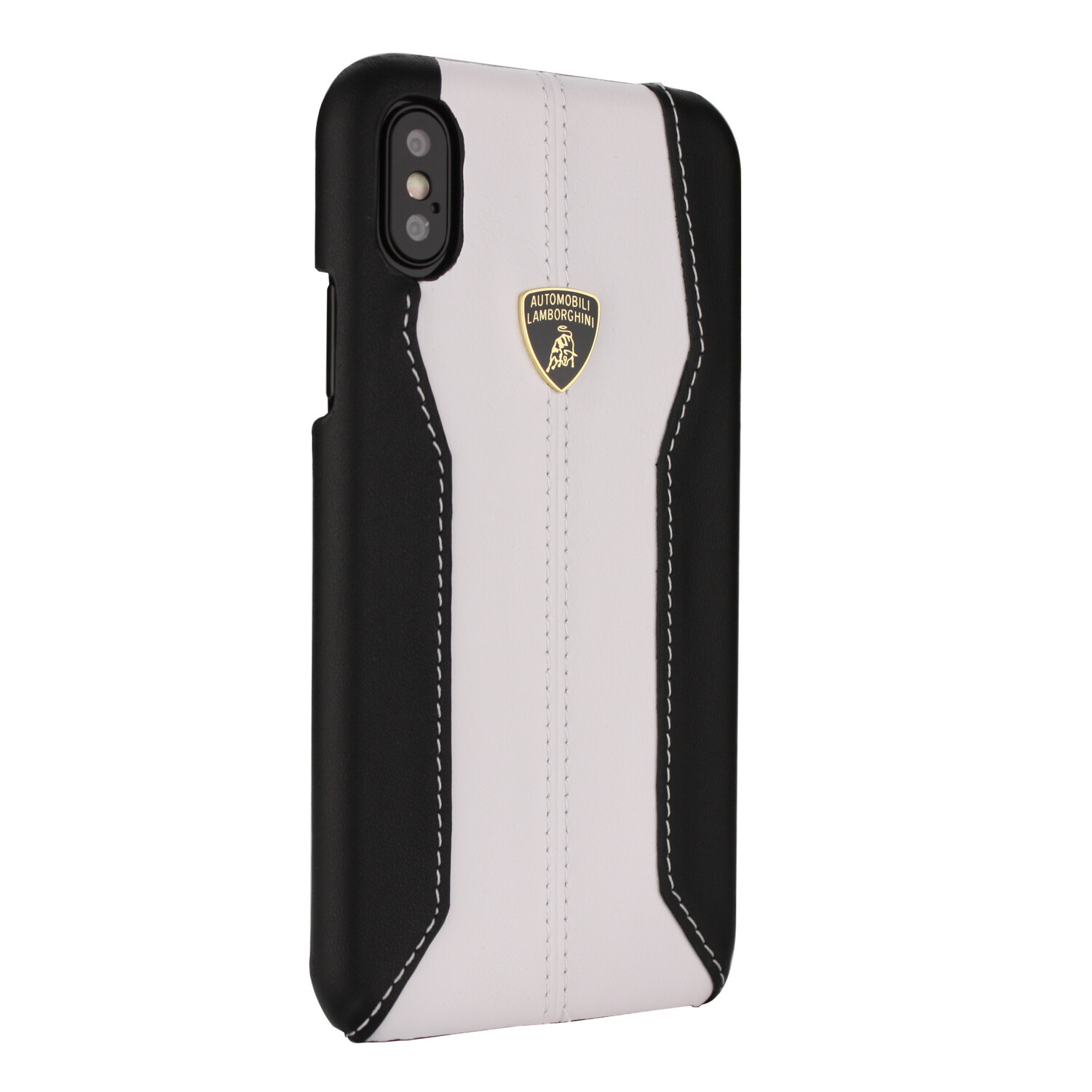 Lamborghini Lamborghini Back-Cover hul passend für Apple iPhone XR D1 Serie Weiß -Genuine Leather - Echt leer