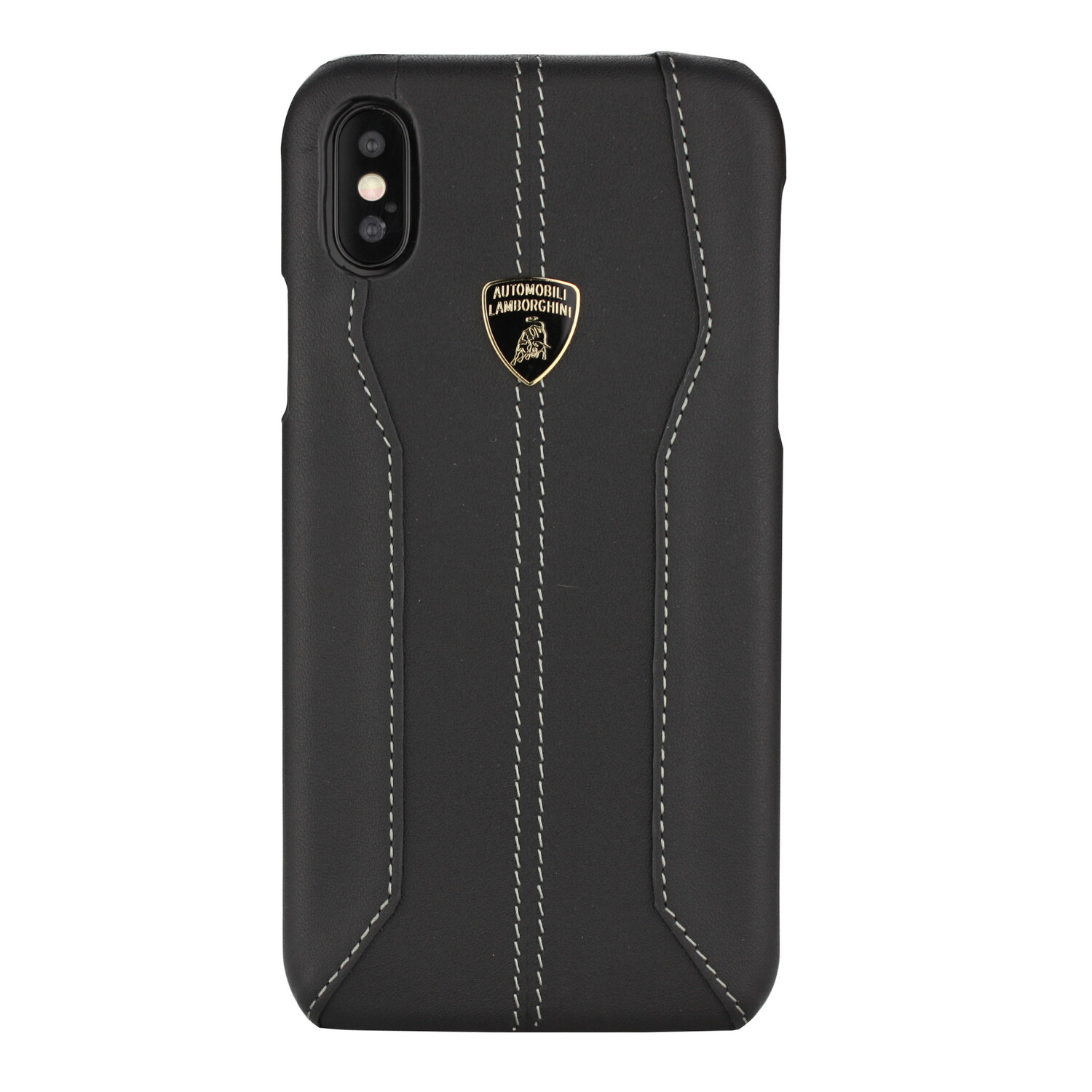Lamborghini Lamborghini Back-Cover hul passend für Apple iPhone Xs Max D1 Serie Schwarz -Genuine Leather - Echt leer