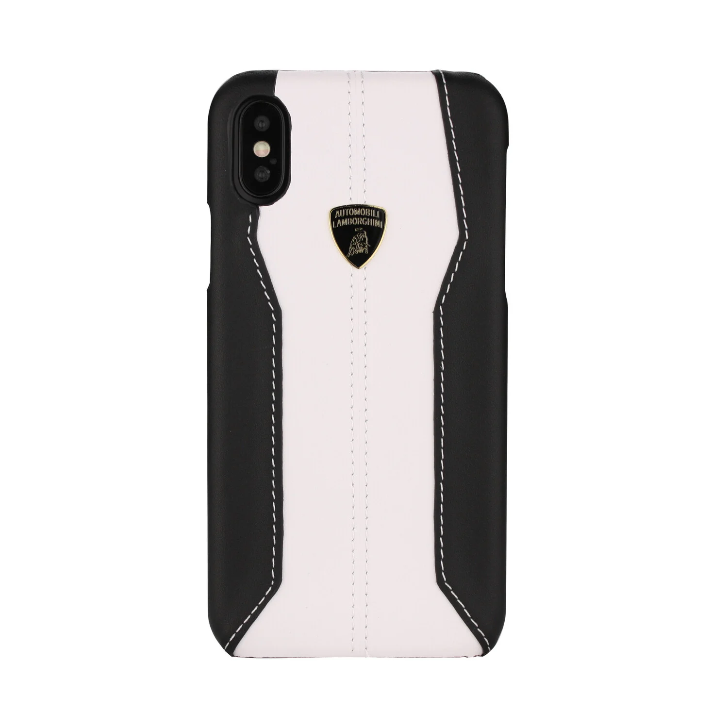 Lamborghini Lamborghini Back-Cover hul passend für Apple iPhone Xs Max D1 Serie Weiß -Genuine Leather - Echt leer