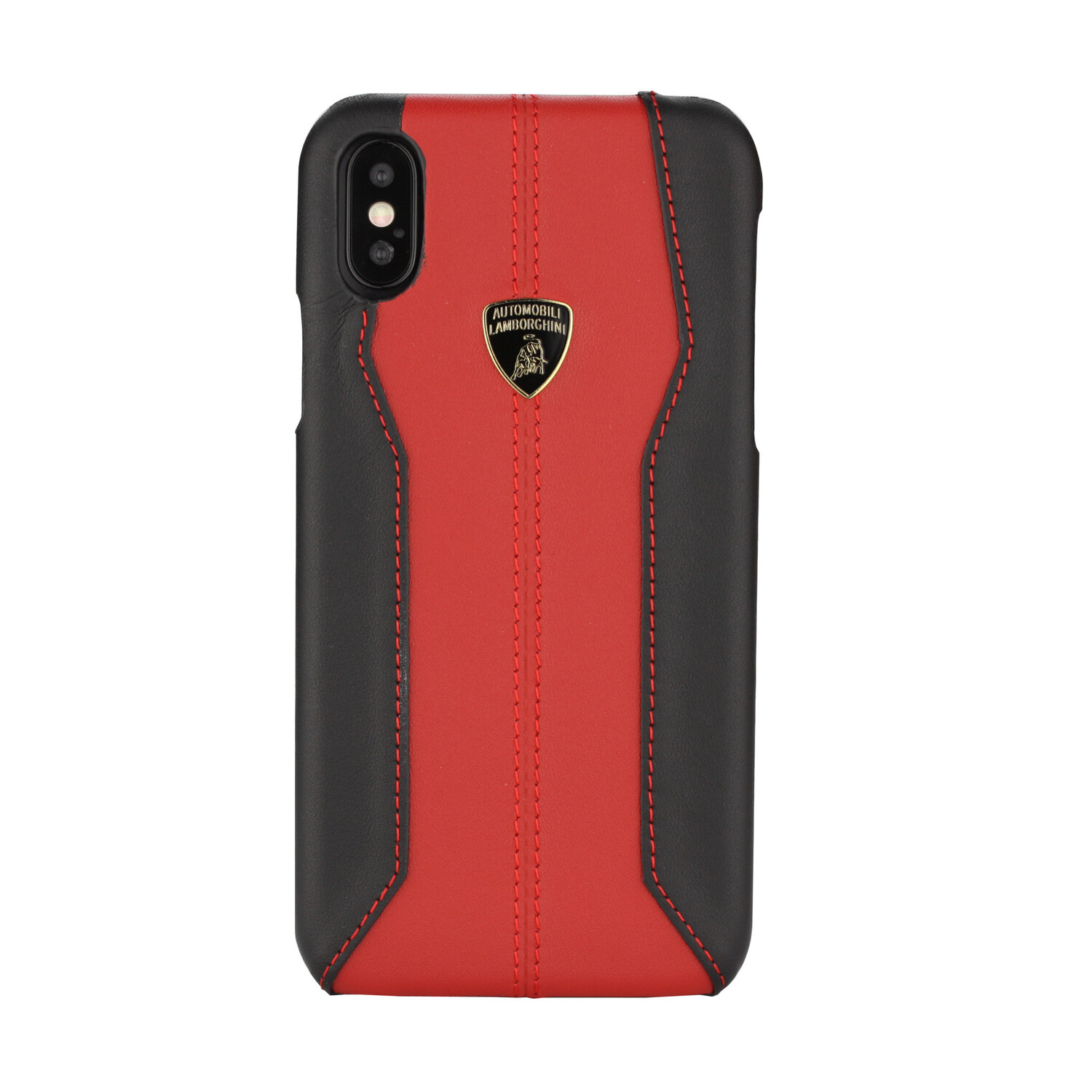 Lamborghini Lamborghini Back-Cover hul passend für Apple iPhone Xs Max D1 Serie Rot -Genuine Leather - Echt leer