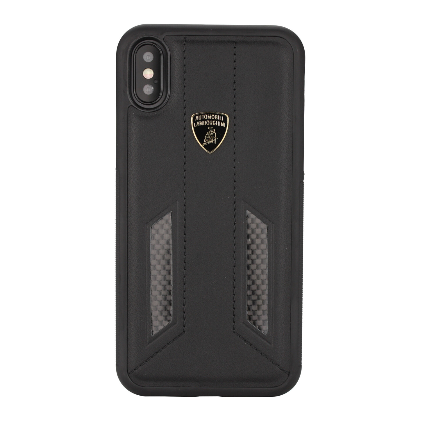 Lamborghini Lamborghini Back-Cover hul passend für Apple iPhone Xs Max D6 Serie Schwarz -Genuine Leather - Echt leer