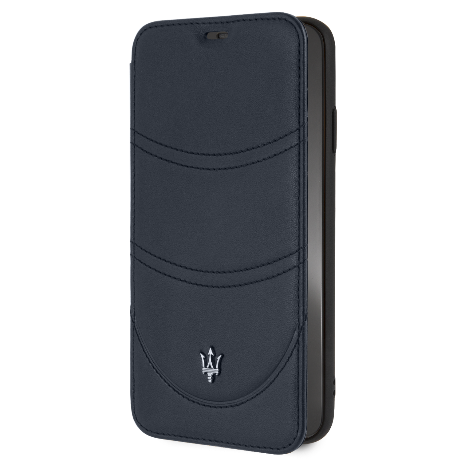 Maserati Book-Case hul passend für Apple iPhone XS Max Granslusso Navy -Book Case - Echt leer