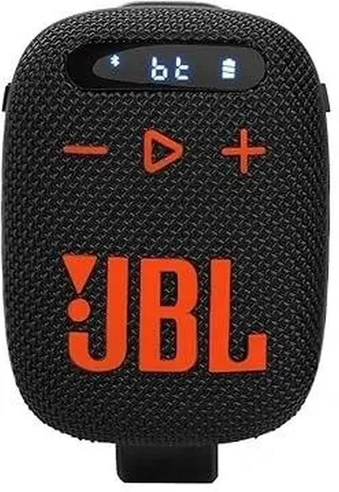 Wireless speaker JBL Wind 3 with handlebar holder black and orange