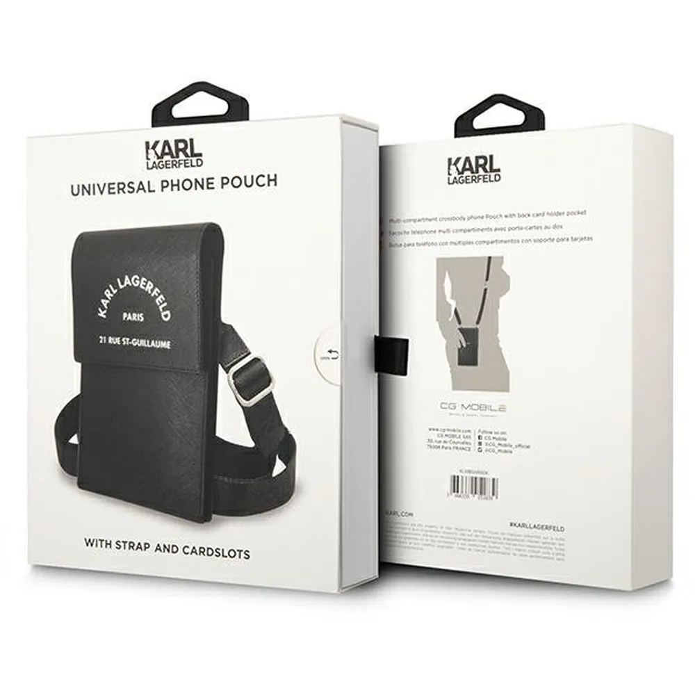 Karl Lagerfeld KLWBSARSGK Universal-Telefontasche (RSG-Prägung / schwarz)