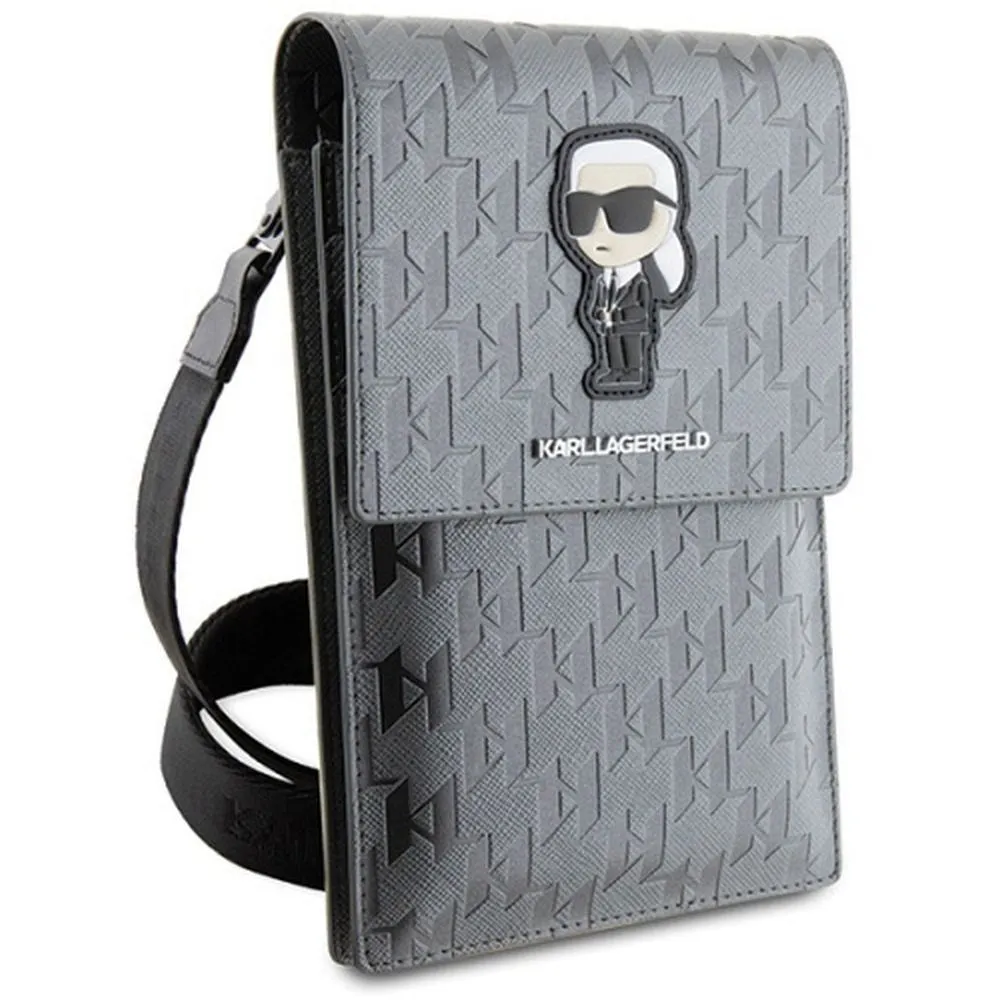 Karl Lagerfeld KLWBSAKHPKG (Saffiano Mono Ikonik / silber) universelle Handytasche