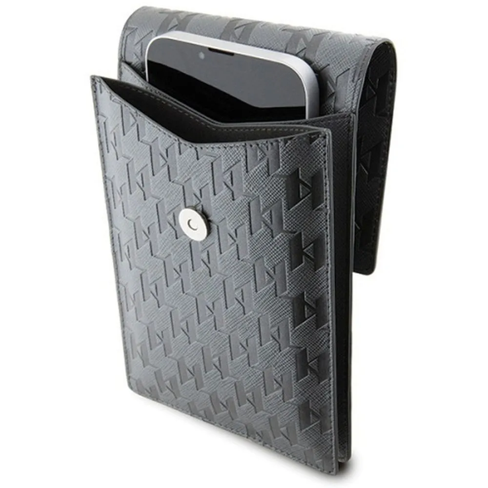 Karl Lagerfeld KLWBSAKHPCG Universal Handytasche (Saffiano Mono Choupette / Silber)