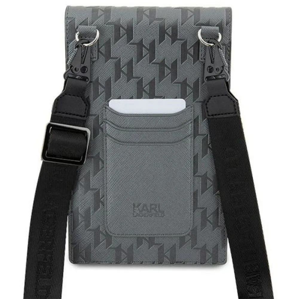 Karl Lagerfeld KLWBSAKHPCG Universal Handytasche (Saffiano Mono Choupette / Silber)