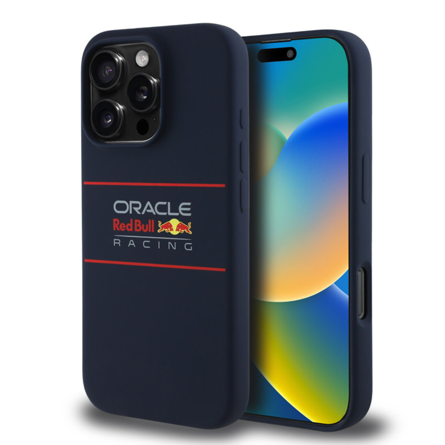 RED BULL case passend für IPHONE 16 Pro compatible passend für kompatibel mit MagSafe RBHMP16L24SIHSRV (Silicone Horizontal Centered Logo) navy