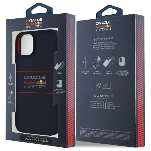 RED BULL case passend für IPHONE 16 Pro compatible passend für kompatibel mit MagSafe RBHMP16L24SIHSRV (Silicone Horizontal Centered Logo) navy