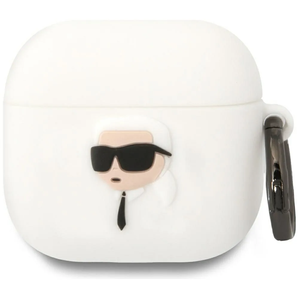 KARL LAGERFELD case passend für APPLE AirPods 4 KLA4RUNIKH (3D SIL NFT K) white