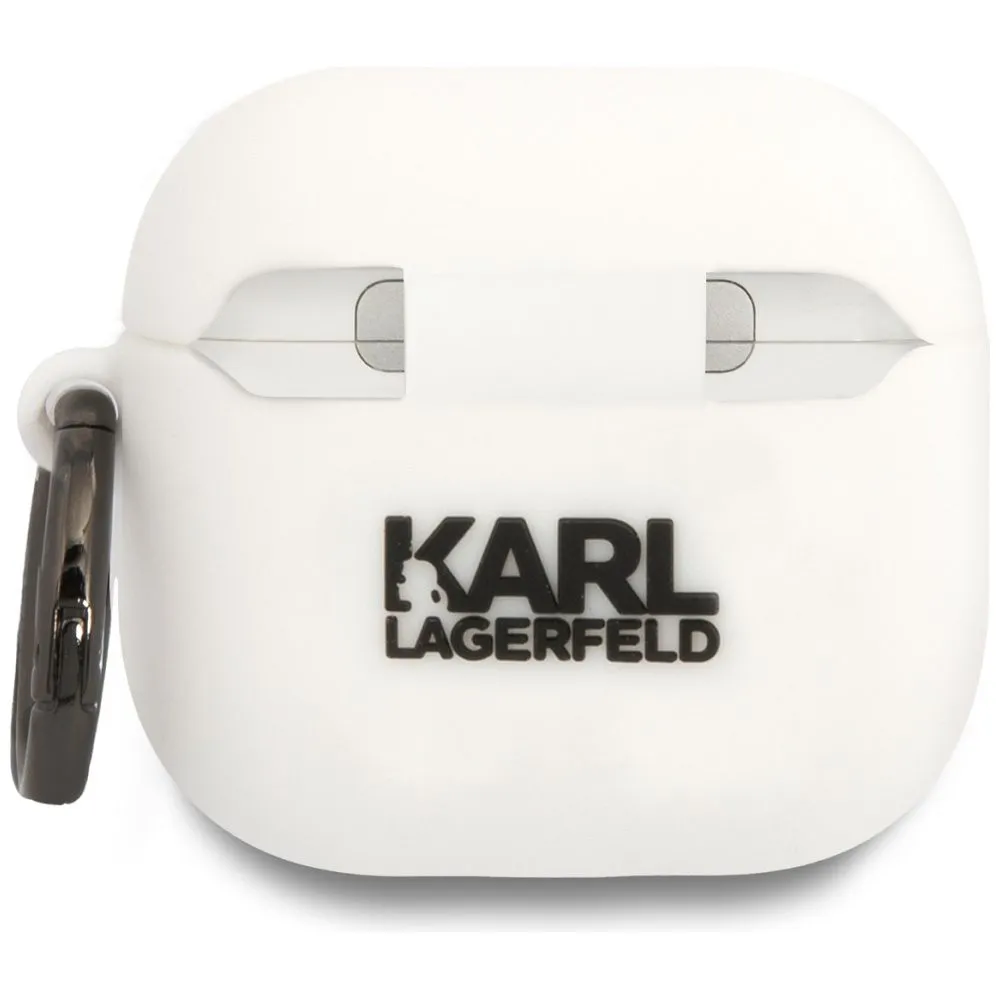KARL LAGERFELD case passend für APPLE AirPods 4 KLA4RUNIKH (3D SIL NFT K) white