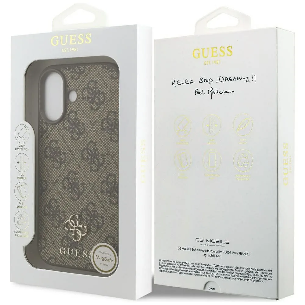 GUESS case passend für IPHONE 17 kompatibel mit MagSafe GUHMP17SP4SM4MW (PU 4G Small 4G and Classic) brown