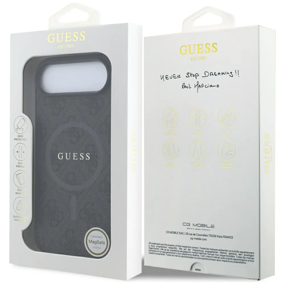 GUESS case passend für IPHONE 17 Air kompatibel mit MagSafe GUHMP17MG4GFRK (PU 4G Ring Classic Logo) black