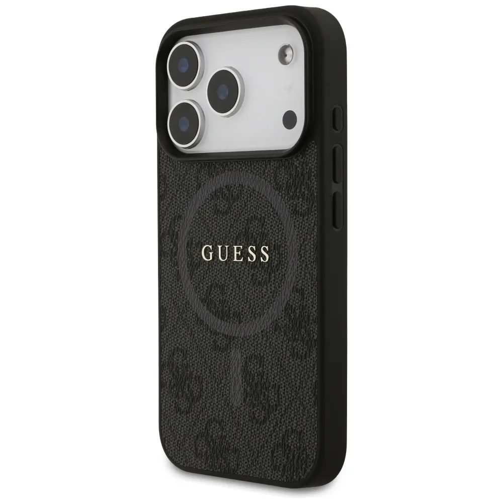 GUESS case passend für IPHONE 17 Pro kompatibel mit MagSafe GUHMP17LG4GFRK (PU 4G Ring Classic Logo) black