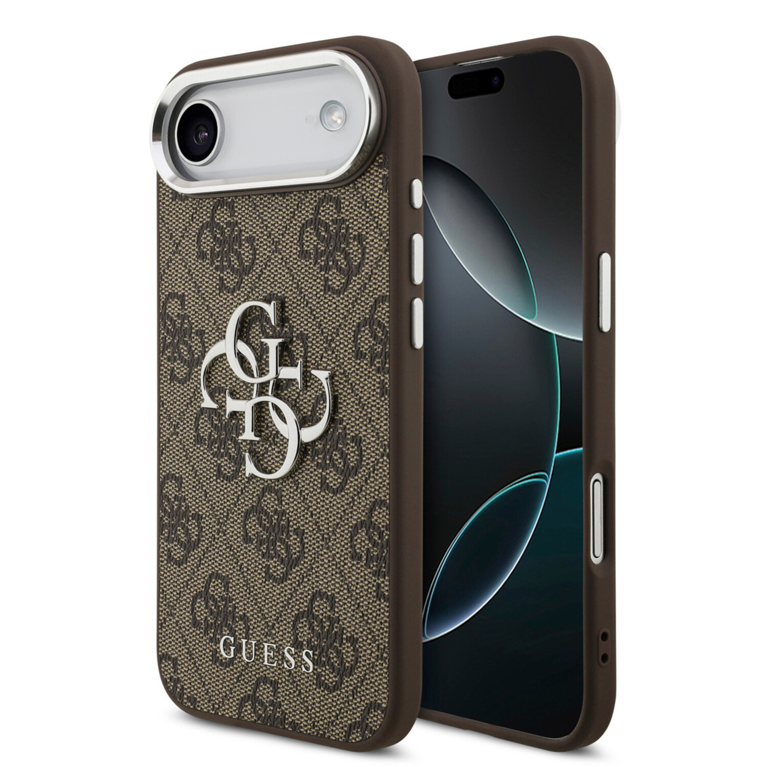 GUESS case fir IPHONE 17 Air GUHCP17MP4G4SMCW (4G PU Leather Case with Big 4G AND Classic Logo and Silver Metal Camera Frame) brown
