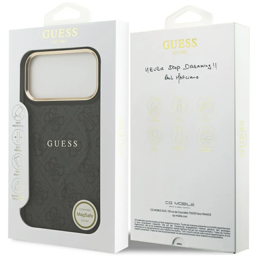 GUESS case passend für IPHONE 17 Pro Max kompatibel mit MagSafe GUHMP17XP4MSEGCK (PU 4G W/ Classic) black
