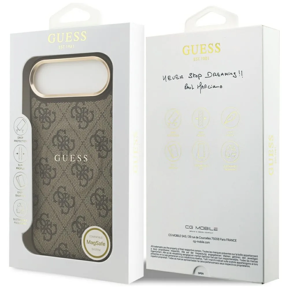GUESS case passend für IPHONE 17 Air kompatibel mit MagSafe GUHMP17MP4MSEGCW (PU 4G W/ Classic) brown