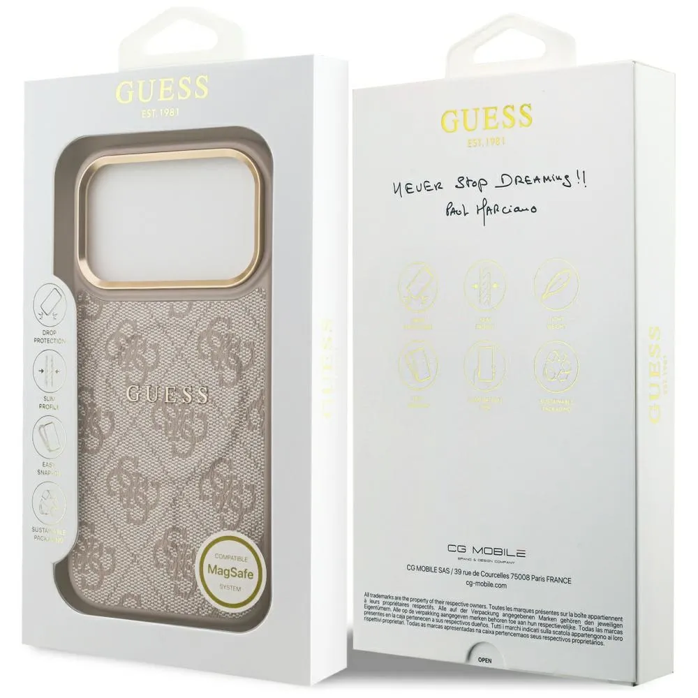 GUESS case passend für IPHONE 17 Pro kompatibel mit MagSafe GUHMP17LP4MSEGCP (PU 4G W/ Classic) pink