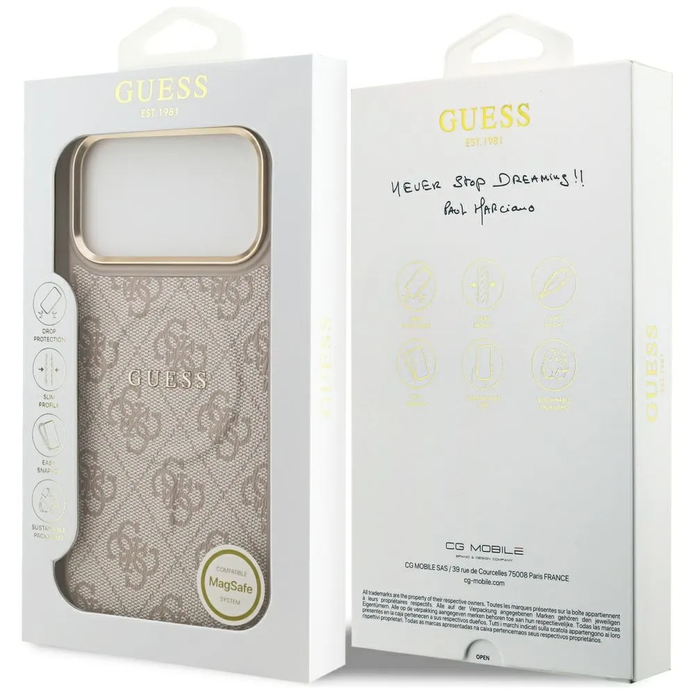 GUESS case passend für IPHONE 17 Pro Max kompatibel mit MagSafe GUHMP17XP4MSEGCP (PU 4G W/ Classic) pink
