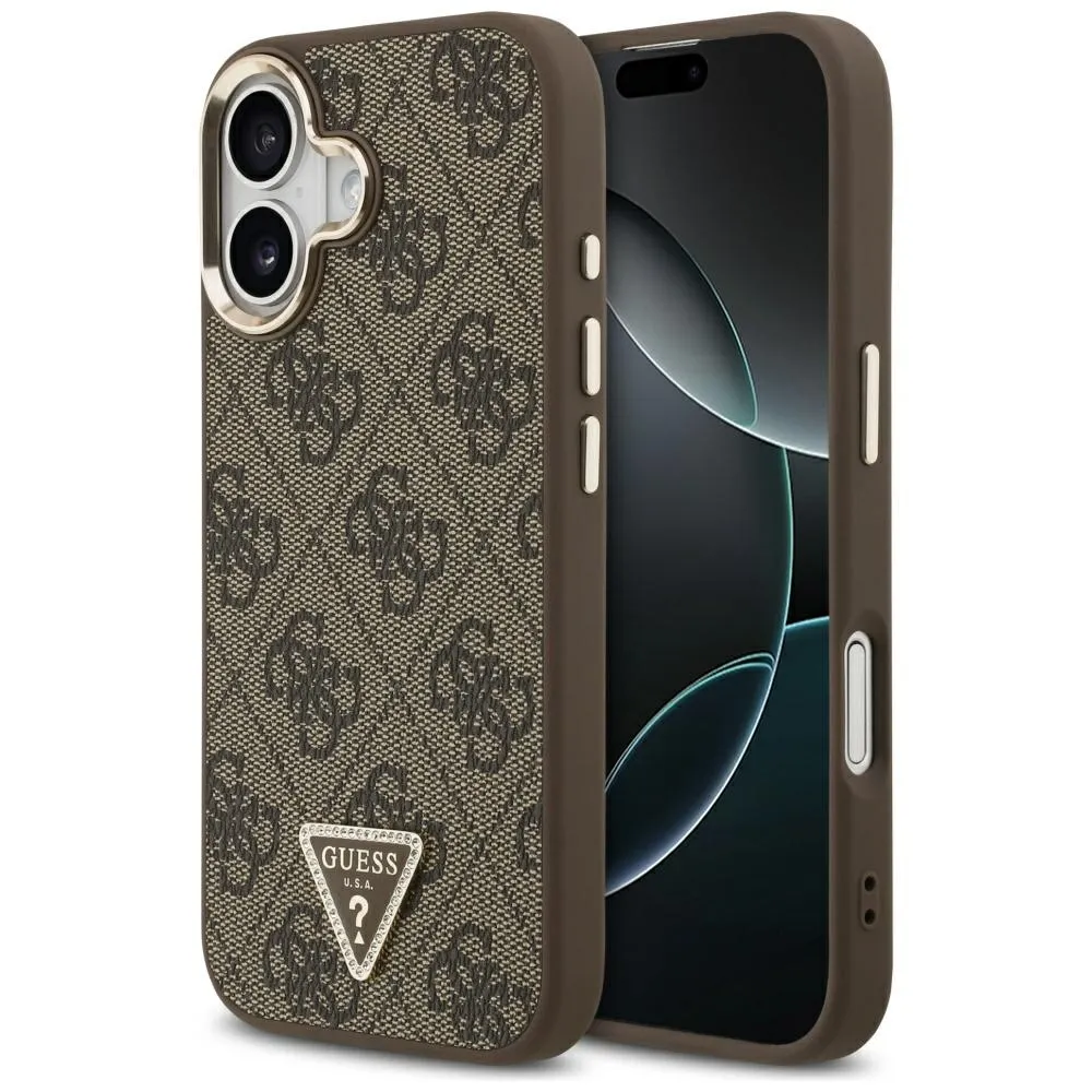 GUESS case passend für IPHONE 17 kompatibel mit MagSafe GUHMP17SP4GTDGMW (4G PU W/ Triangle Logo) gold brown