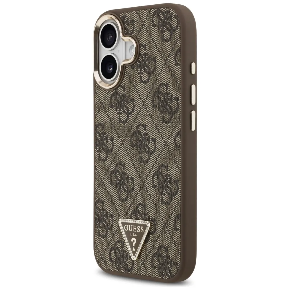 GUESS case passend für IPHONE 17 kompatibel mit MagSafe GUHMP17SP4GTDGMW (4G PU W/ Triangle Logo) gold brown