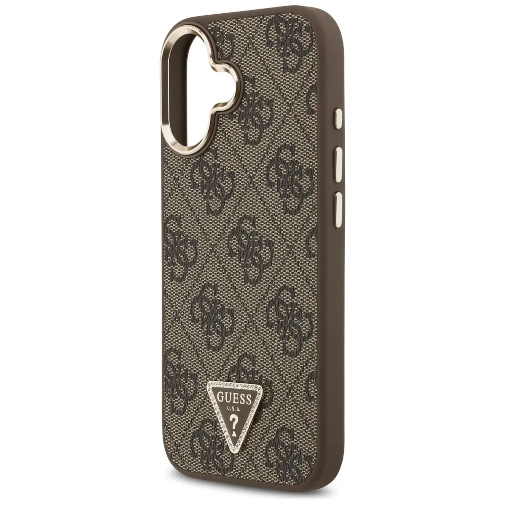 GUESS case passend für IPHONE 17 kompatibel mit MagSafe GUHMP17SP4GTDGMW (4G PU W/ Triangle Logo) gold brown