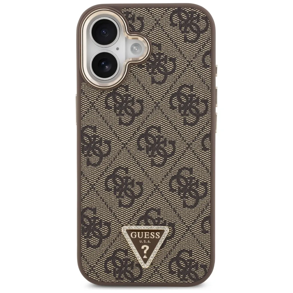 GUESS case passend für IPHONE 17 kompatibel mit MagSafe GUHMP17SP4GTDGMW (4G PU W/ Triangle Logo) gold brown