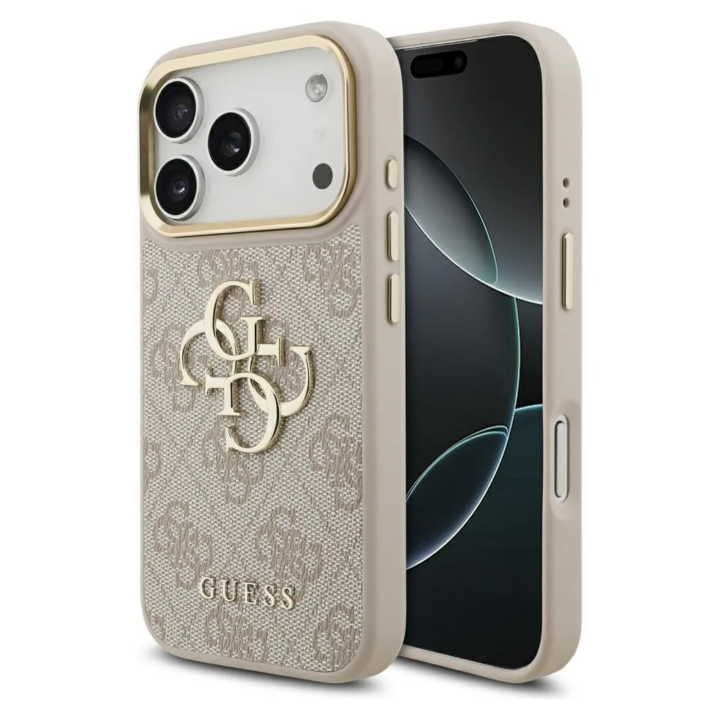 GUESS case passend für IPHONE 17 Pro GUHCP17L4GMGCPI (PU W/ Big 4G Classic Logo) gold pink