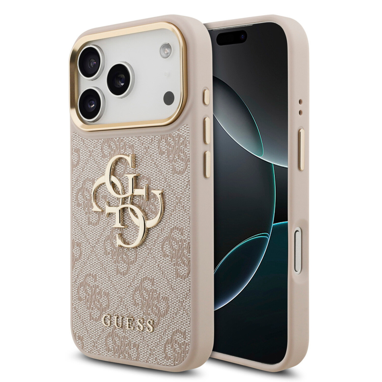 GUESS case passend für IPHONE 17 Pro GUHCP17L4GMGCPI (PU W/ Big 4G Classic Logo) gold pink