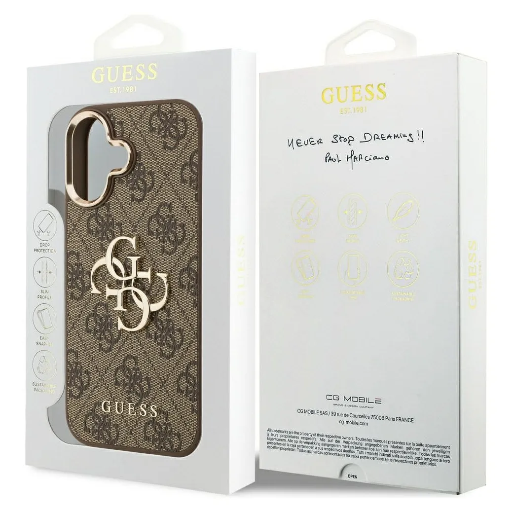 GUESS case passend für IPHONE 17 GUHCP17S4GMGCBR (PU W/ Big 4G Classic Logo) gold brown