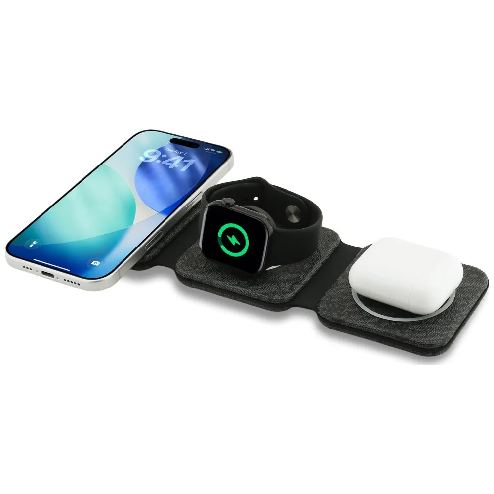 Wireless charger 3in1 kompatibel mit MagSafe 15W GUESS GUE005639 black
