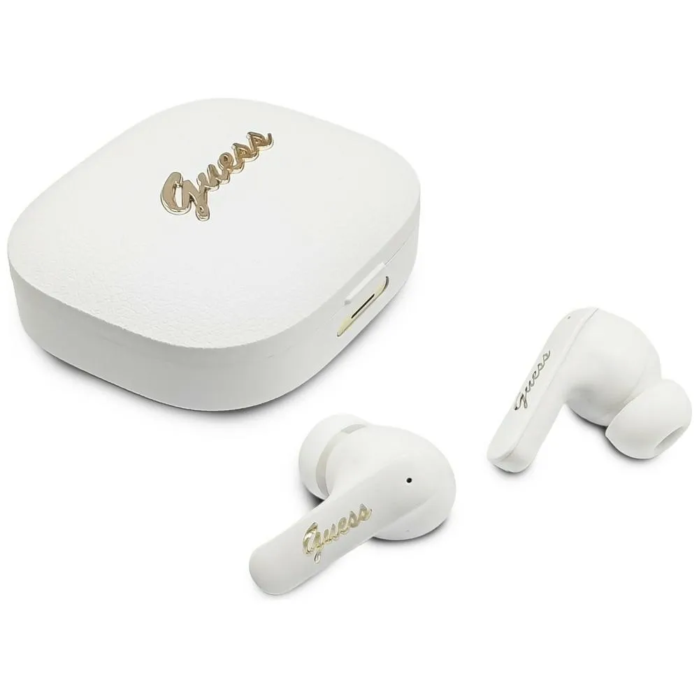 Wireless earphone GUESS TWS Script Metal Logo GUE005415 white