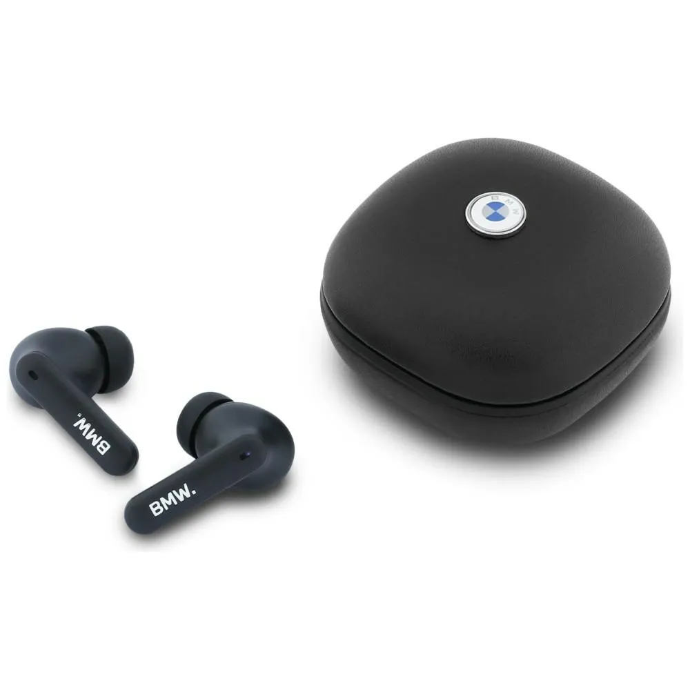 Wireless earphone ENC BMW TWS Leather Metal Logo BMW001137 black