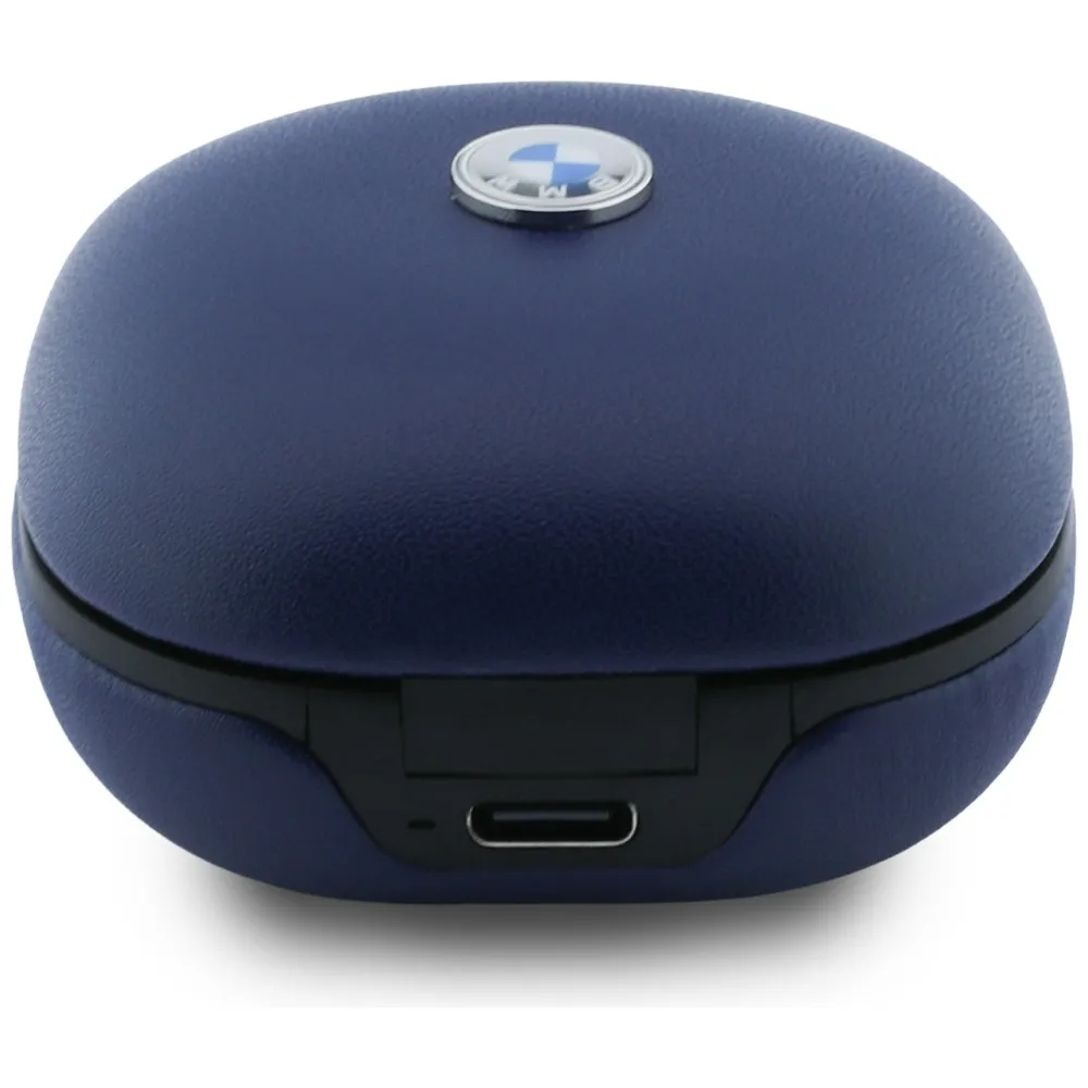 Wireless earphone ENC BMW TWS Leather Metal Logo BMW001138 dark blue