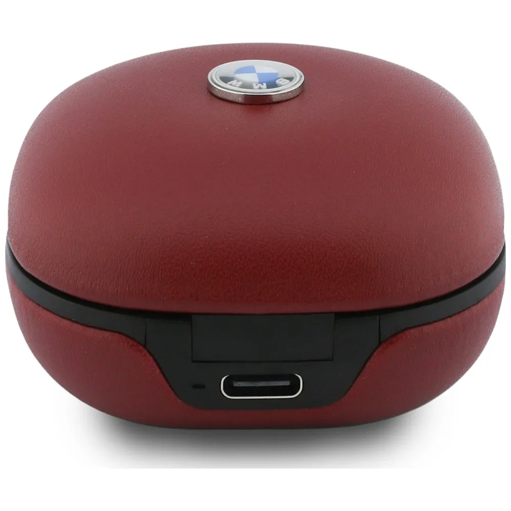 Wireless earphone ENC BMW TWS Leather Metal Logo BMW001139 red