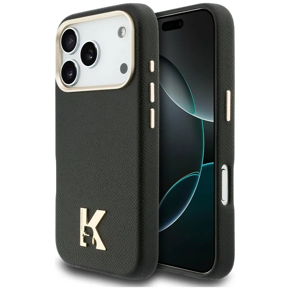 KARL LAGERFELD case passend für IPHONE 17 Pro kompatibel mit MagSafe KLHMP17L5PGFKHGK (Karl Head Logo) black