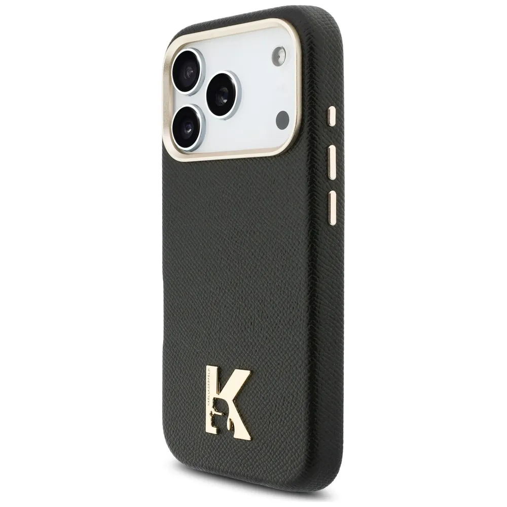 KARL LAGERFELD case passend für IPHONE 17 Pro kompatibel mit MagSafe KLHMP17L5PGFKHGK (Karl Head Logo) black