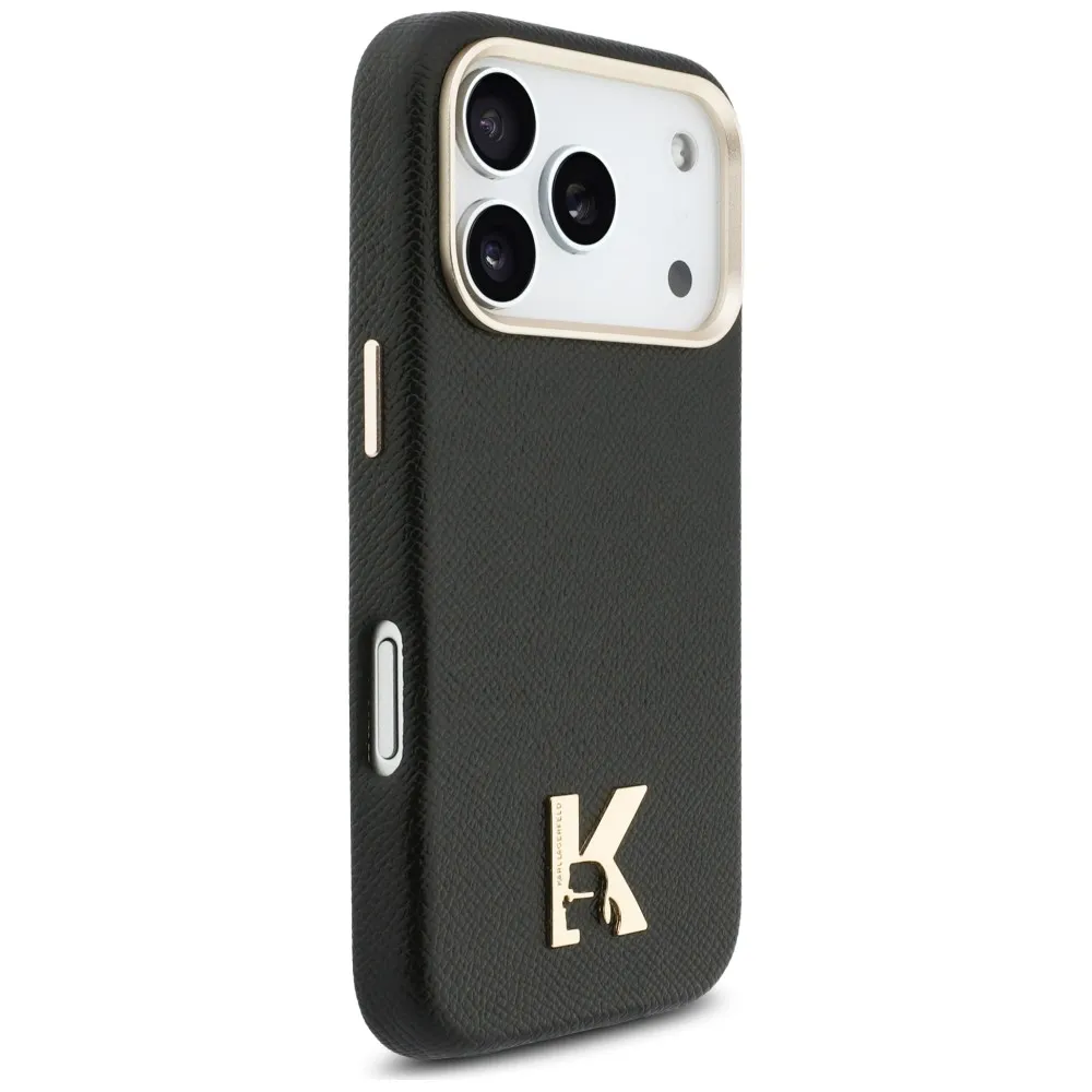 KARL LAGERFELD case passend für IPHONE 17 Pro kompatibel mit MagSafe KLHMP17L5PGFKHGK (Karl Head Logo) black