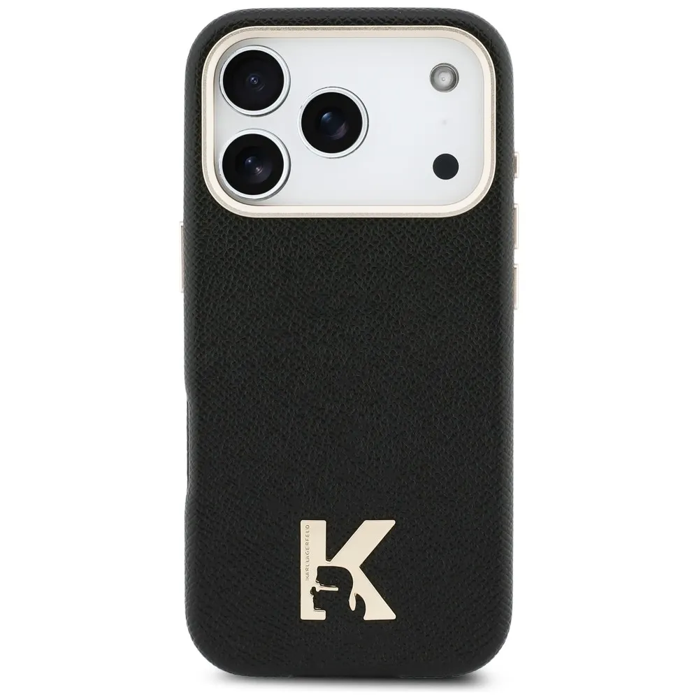 KARL LAGERFELD case passend für IPHONE 17 Pro kompatibel mit MagSafe KLHMP17L5PGFKHGK (Karl Head Logo) black