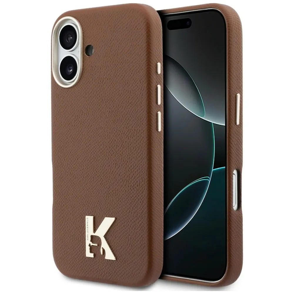 KARL LAGERFELD case passend für IPHONE 17 kompatibel mit MagSafe KLHMP17S5PGFKHGW (Karl Head Logo) brown
