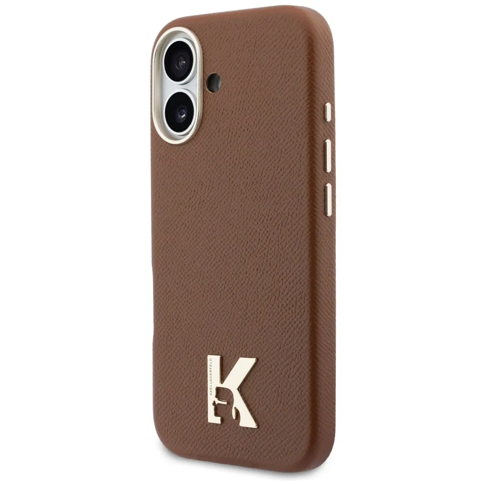 KARL LAGERFELD case passend für IPHONE 17 kompatibel mit MagSafe KLHMP17S5PGFKHGW (Karl Head Logo) brown