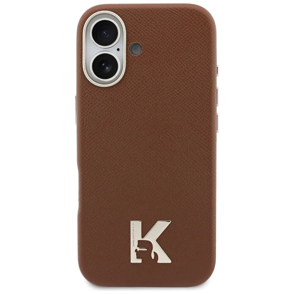 KARL LAGERFELD case passend für IPHONE 17 kompatibel mit MagSafe KLHMP17S5PGFKHGW (Karl Head Logo) brown