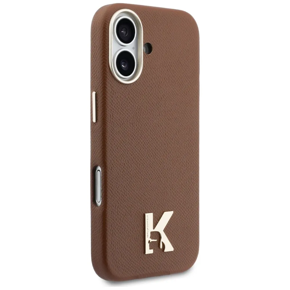 KARL LAGERFELD case passend für IPHONE 17 kompatibel mit MagSafe KLHMP17S5PGFKHGW (Karl Head Logo) brown