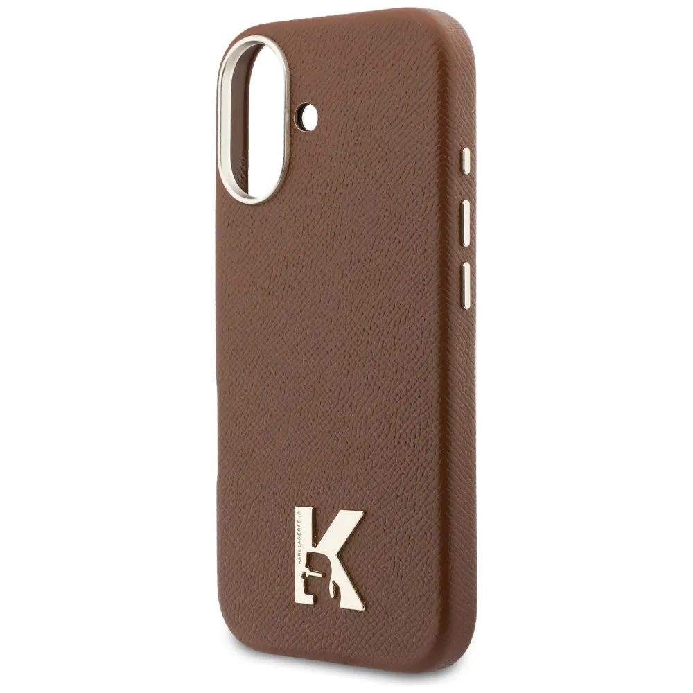 KARL LAGERFELD case passend für IPHONE 17 kompatibel mit MagSafe KLHMP17S5PGFKHGW (Karl Head Logo) brown