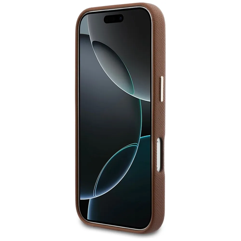 KARL LAGERFELD case passend für IPHONE 17 Pro Max kompatibel mit MagSafe KLHMP17X5PGFKHGW (Karl Head Logo) brown