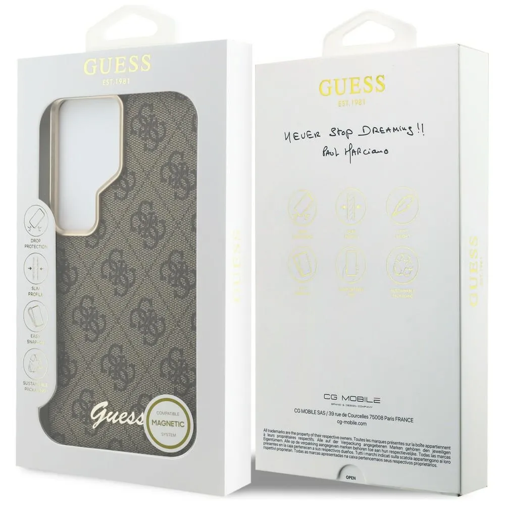 GUESS case passend für SAMSUNG S26 Ultra GUHMS26L5P4FWMSW (4G Script kompatibel mit MagSafe) brown